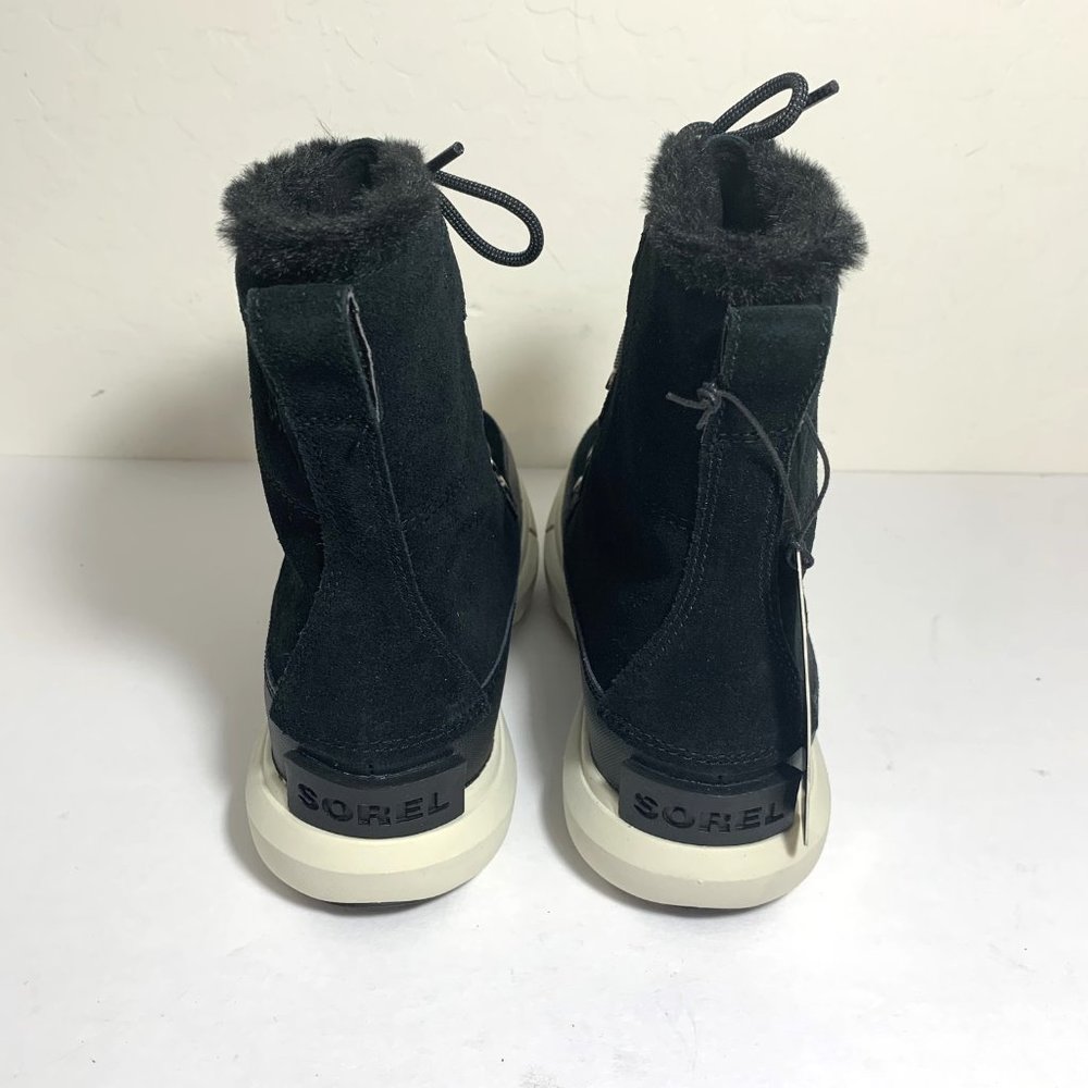 Sorel Explorer II Joan Boots Lace Up Suede Faux Fur Booties Black Size 7 NEW - Picture 4 of 8